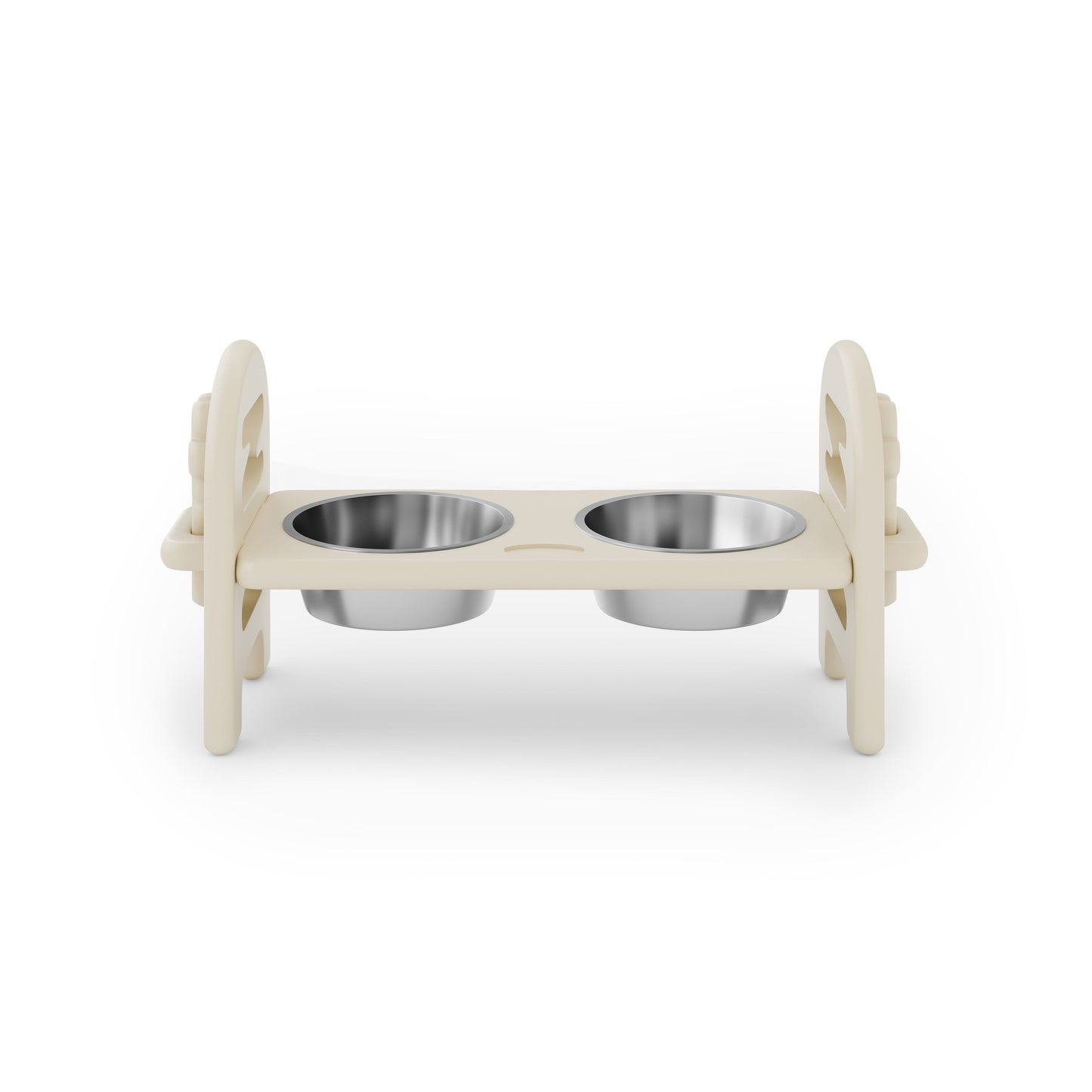 Adjustable Pet Bowl Travel Ready HDPE Durable Poly Lumber Recycled - Beige