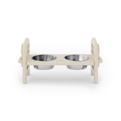 Adjustable Pet Bowl Travel Ready HDPE Durable Poly Lumber Recycled - Beige