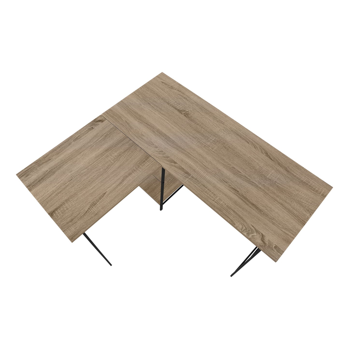 Computer Desk, Home Office, Corner, Storage Shelves, L-Shape, Work, Laptop, Contemporary, Modern - Taupe