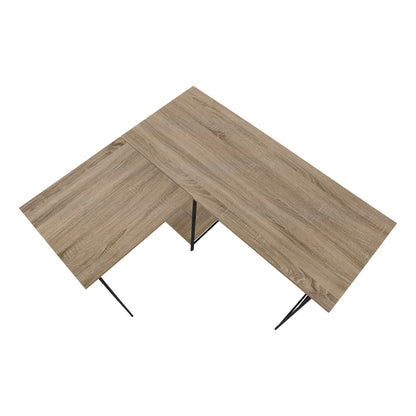 Computer Desk, Home Office, Corner, Storage Shelves, L-Shape, Work, Laptop, Contemporary, Modern - Taupe
