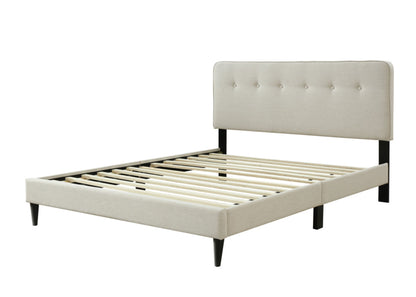 Queen Sized Upholstered Bed With USB - Off White