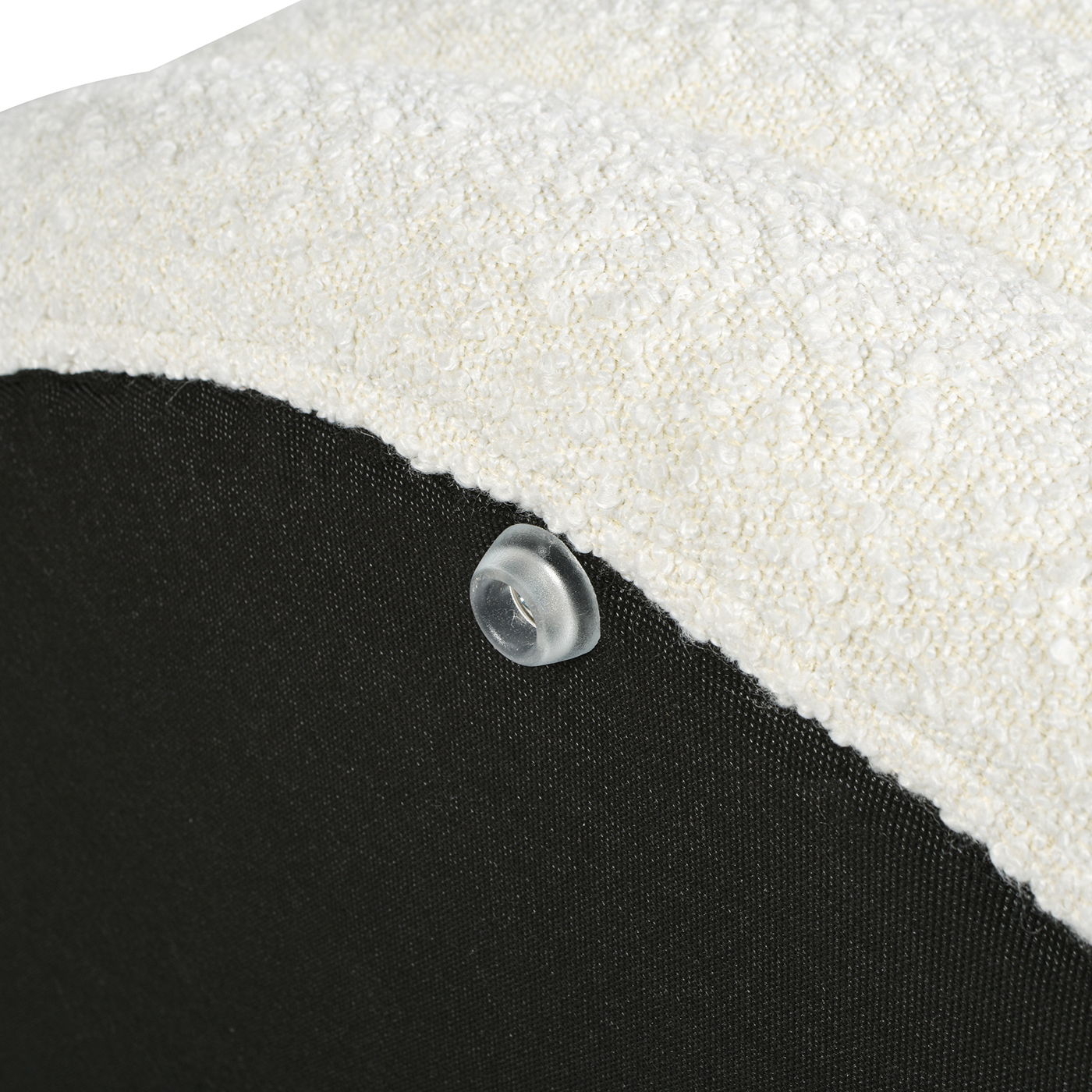 Fuji - Round Upholstered Storage Cocktail Ottoman - Ivory White
