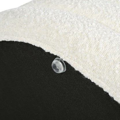 Fuji - Round Upholstered Storage Cocktail Ottoman - Ivory White