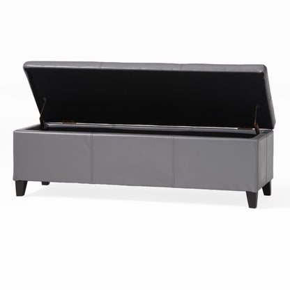 Glouster - Contemporary Storage Ottoman With Versatile Functionality - Gray