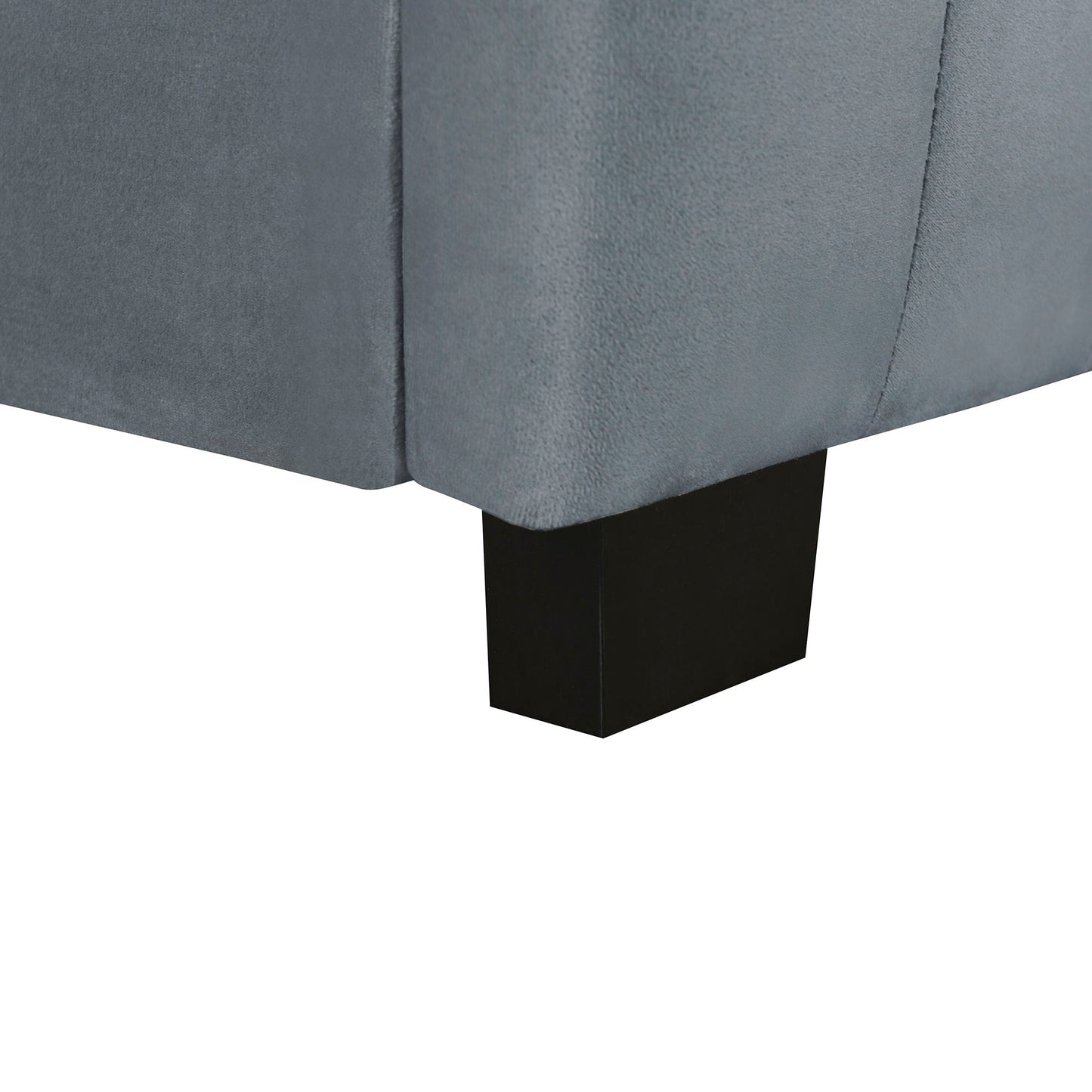 Twin Size Upholstered Platform Bed With Twin Size Trundle - Gray