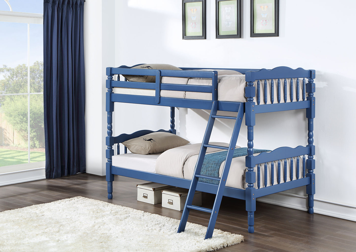 Homestead - Twin Twin Bunk Bed - Dark Blue
