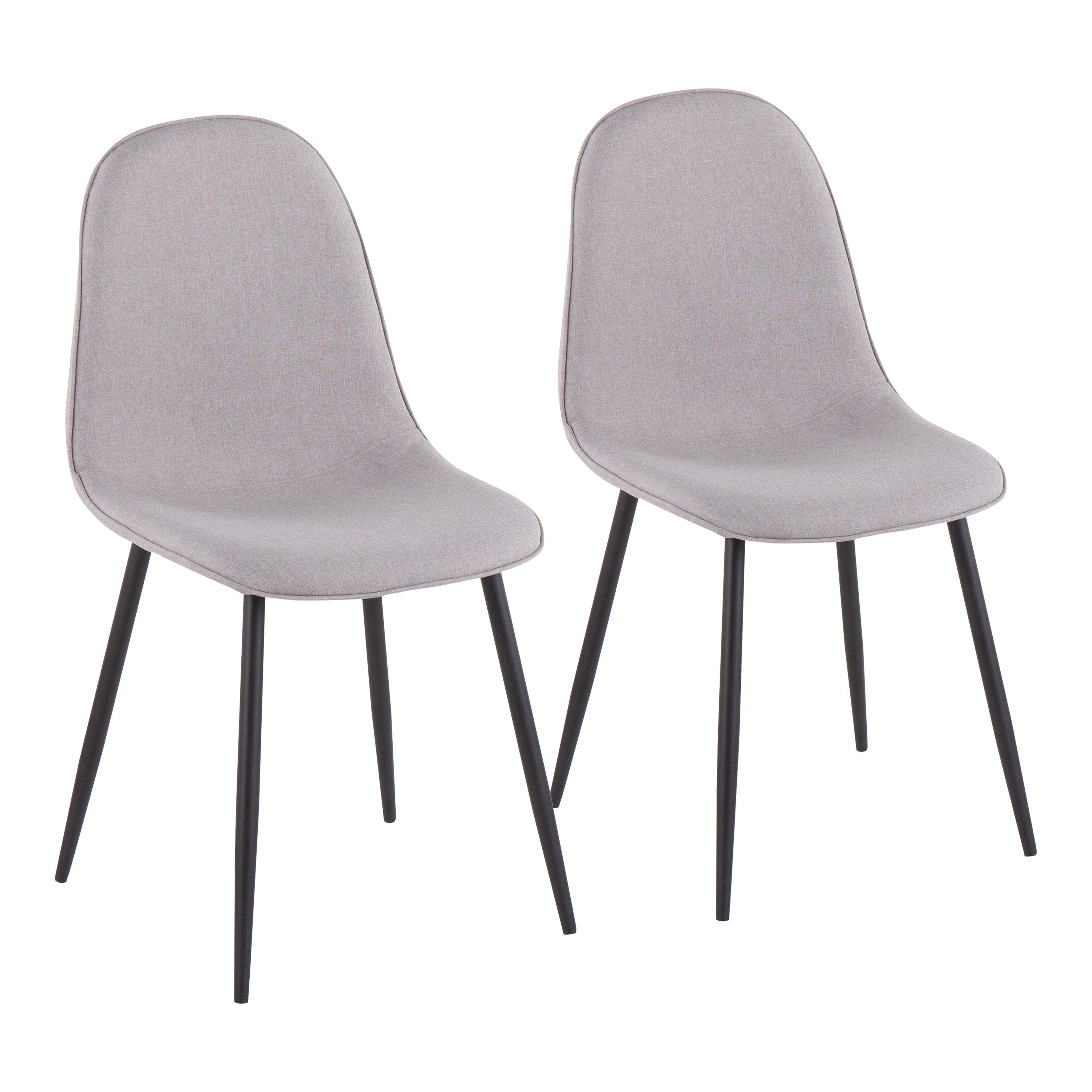 Pebble - Contemporary Chair (Set of 2) - Black / Light Gray