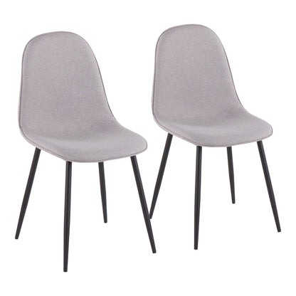 Pebble - Contemporary Chair (Set of 2) - Black / Light Gray