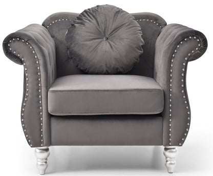 Chic Transitional Chair - Dark Gray
