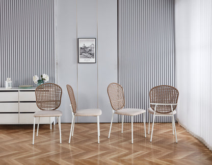 Sennit Chair, Dining Chair, Coffee Chair (Set of 4) - Beige