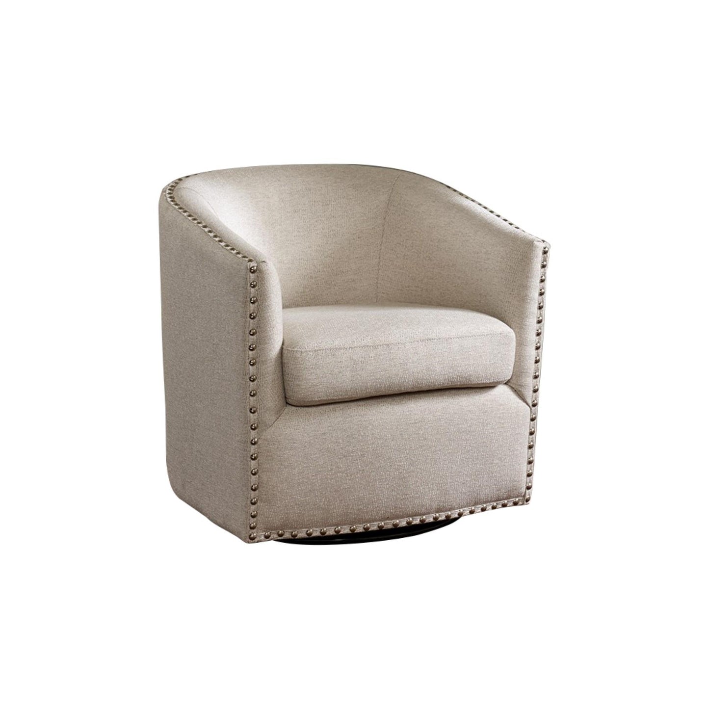 Swivel Chair With High Density Foam Cushion / Silver Nailhead Detailing - Multicolor