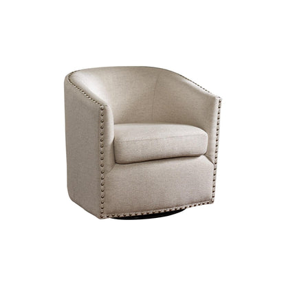 Swivel Chair With High Density Foam Cushion / Silver Nailhead Detailing - Multicolor