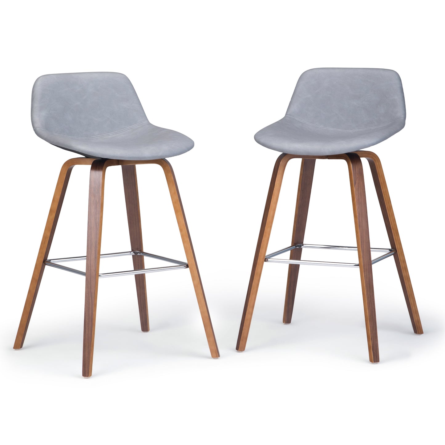 Randolph - Upholstered Bentwood Counter / Bar Height Stool (Set of 2) - Gray