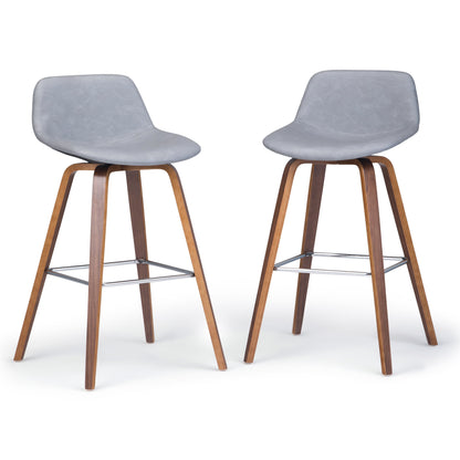 Randolph - Upholstered Bentwood Counter / Bar Height Stool (Set of 2) - Gray