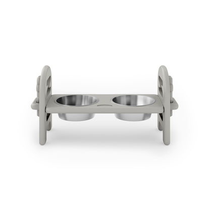 Adjustable Pet Bowl Travel Ready HDPE Durable Poly Lumber Recycled - Dark Gray
