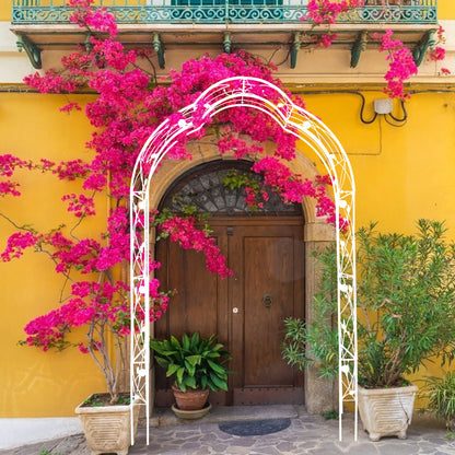 Metal Garden Arch Assemble Freely With 8 Styles Garden Arbor Trellis Climbing Plants Support Rose Arch Outdoor Arch Wedding Arch Party Events Archway - Cream White