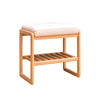 Shoe Bench, Beech Wood Storage Rack Organizer With High Rebound Sponge Cushion - Natural