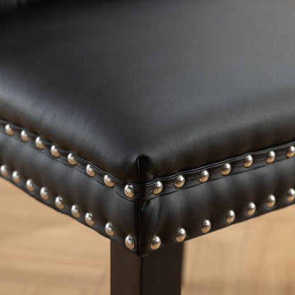 Nikki - Modern, High-End Tufted Solid Wood Contemporary And Velvet Upholstered Dining Chair With Wood Legs Nailhead Trim (Set of 2) - Black / Winered / Burgundy