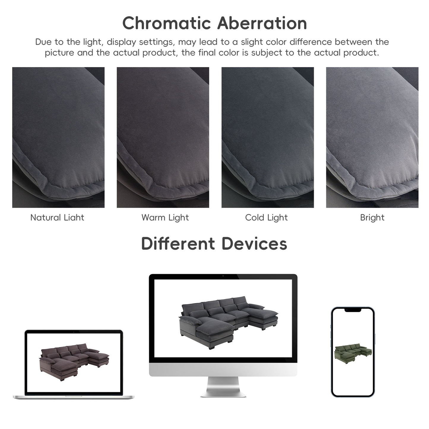 Modern U-Shaped Sectional Sofa With Waist Pillows, 6 Seat Upholstered Symmetrical Sofa Furniture, Sleeper Sofa Couch With Chaise Lounge - Gray