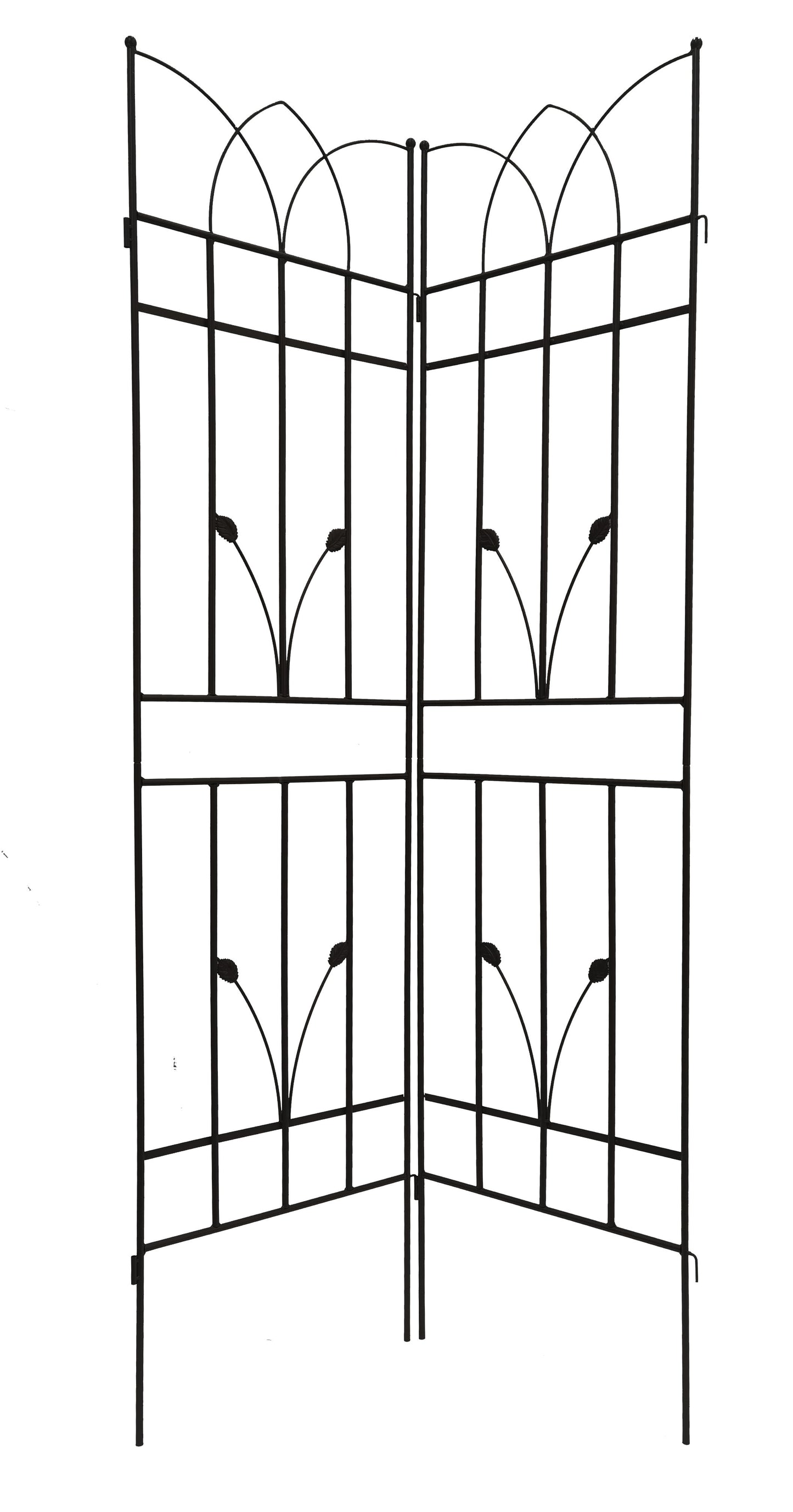 4 Pack Metal Garden Rustproof Trellis For Climbing Plants, Outdoor Flower Support - Black