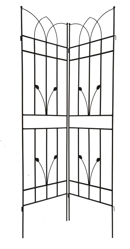 4 Pack Metal Garden Rustproof Trellis For Climbing Plants, Outdoor Flower Support - Black
