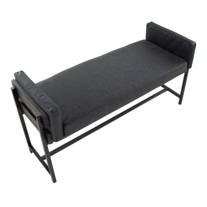 Kari - Farmhouse Bench - Black / Gray / Black