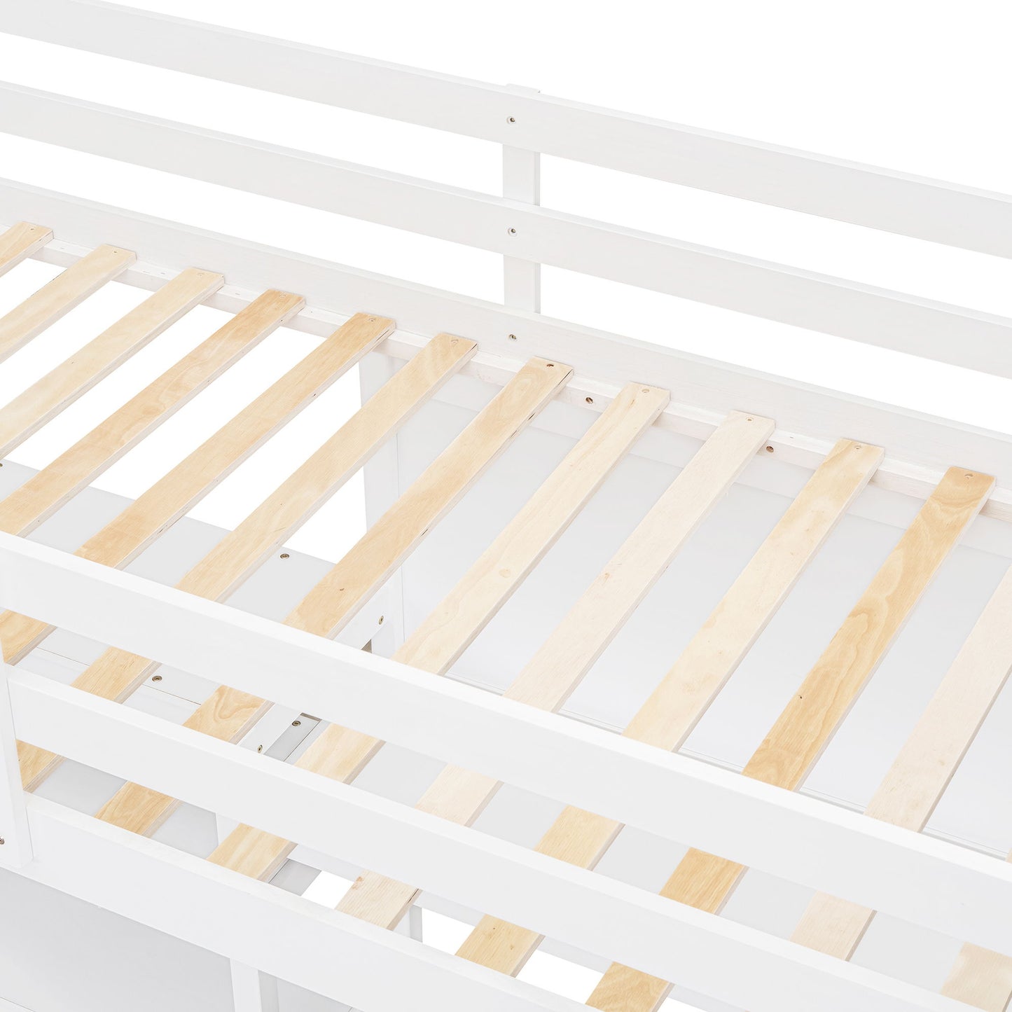 Twin Size Loft Bed With Shelves, Desk And Writing Board - White