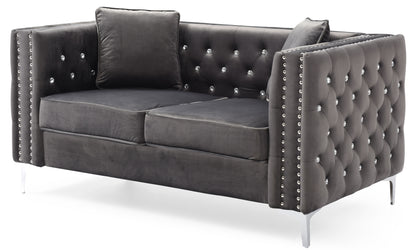 Chic Contemporary Loveseat - Gray