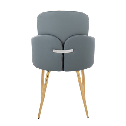 Dahlia - Contemporary Dining Chair (Set of 2) - Gray / Gold