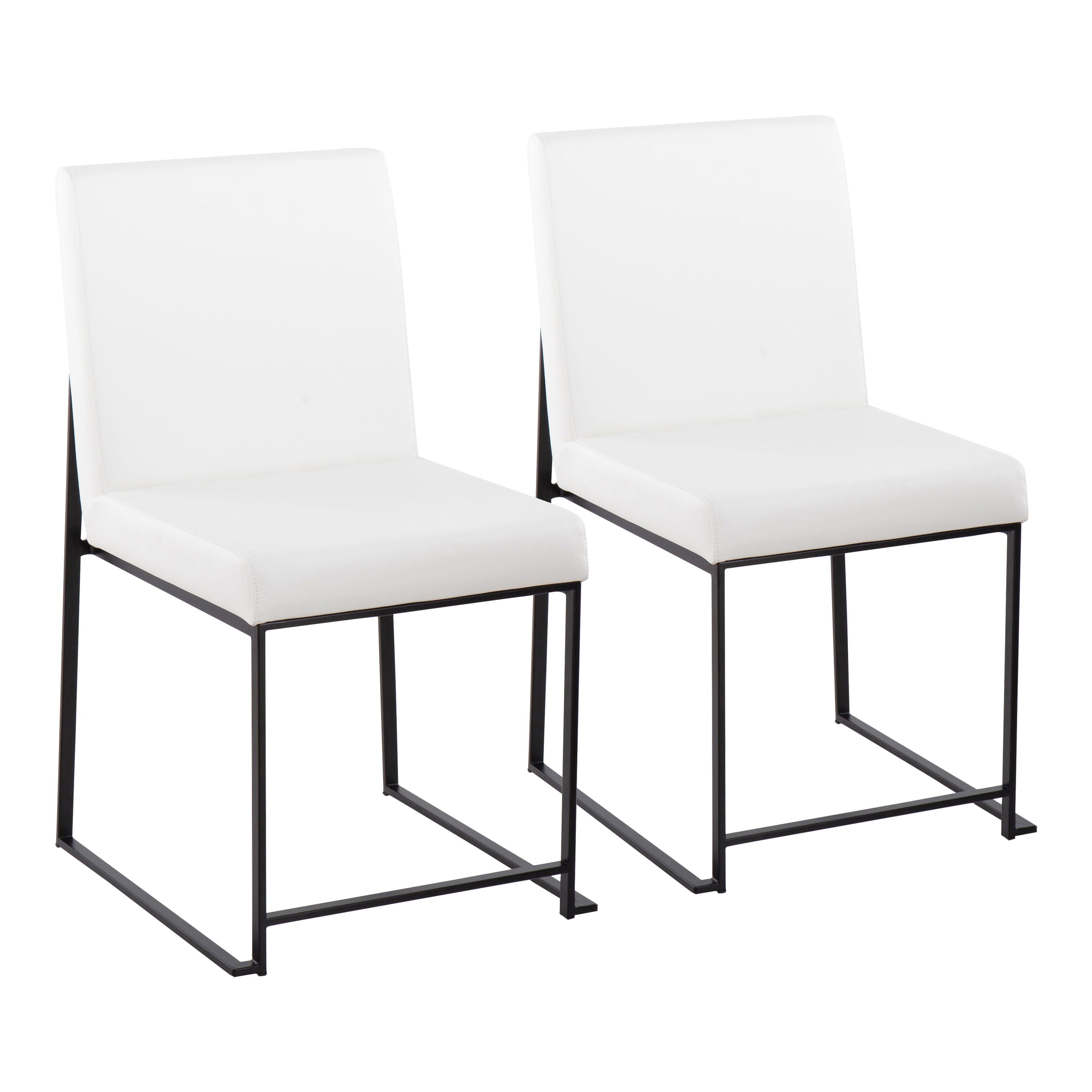 Fuji - Contemporary, High Back Dining Chair (Set of 2) - Black / White