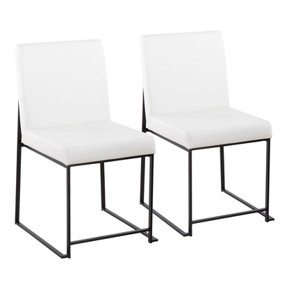 Fuji - Contemporary, High Back Dining Chair (Set of 2) - Black / White