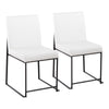 Fuji - Contemporary, High Back Dining Chair (Set of 2) - Black / White