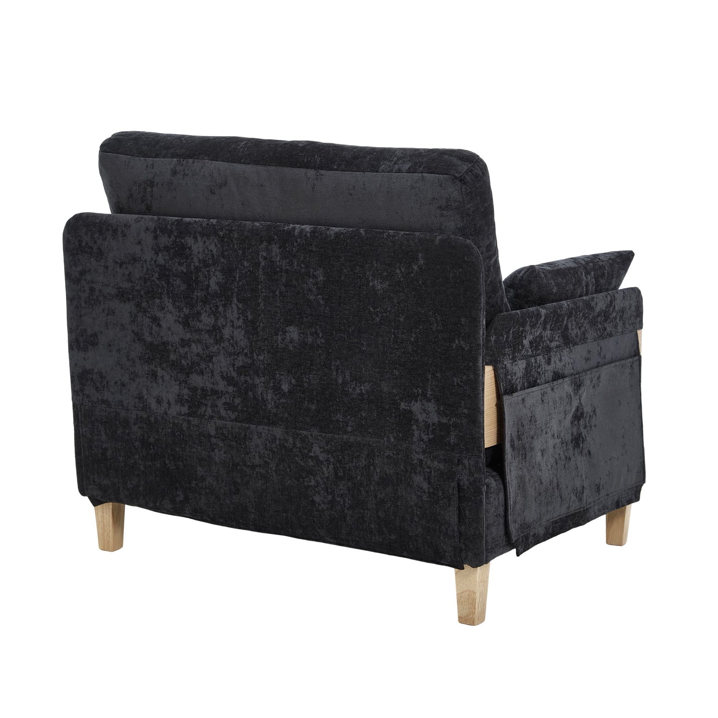 Mid Century Modern Foldable Sofa Bed Recliner, 3 - 1 Convertible Sleeper With 3 Pillows For Small Spaces - Black