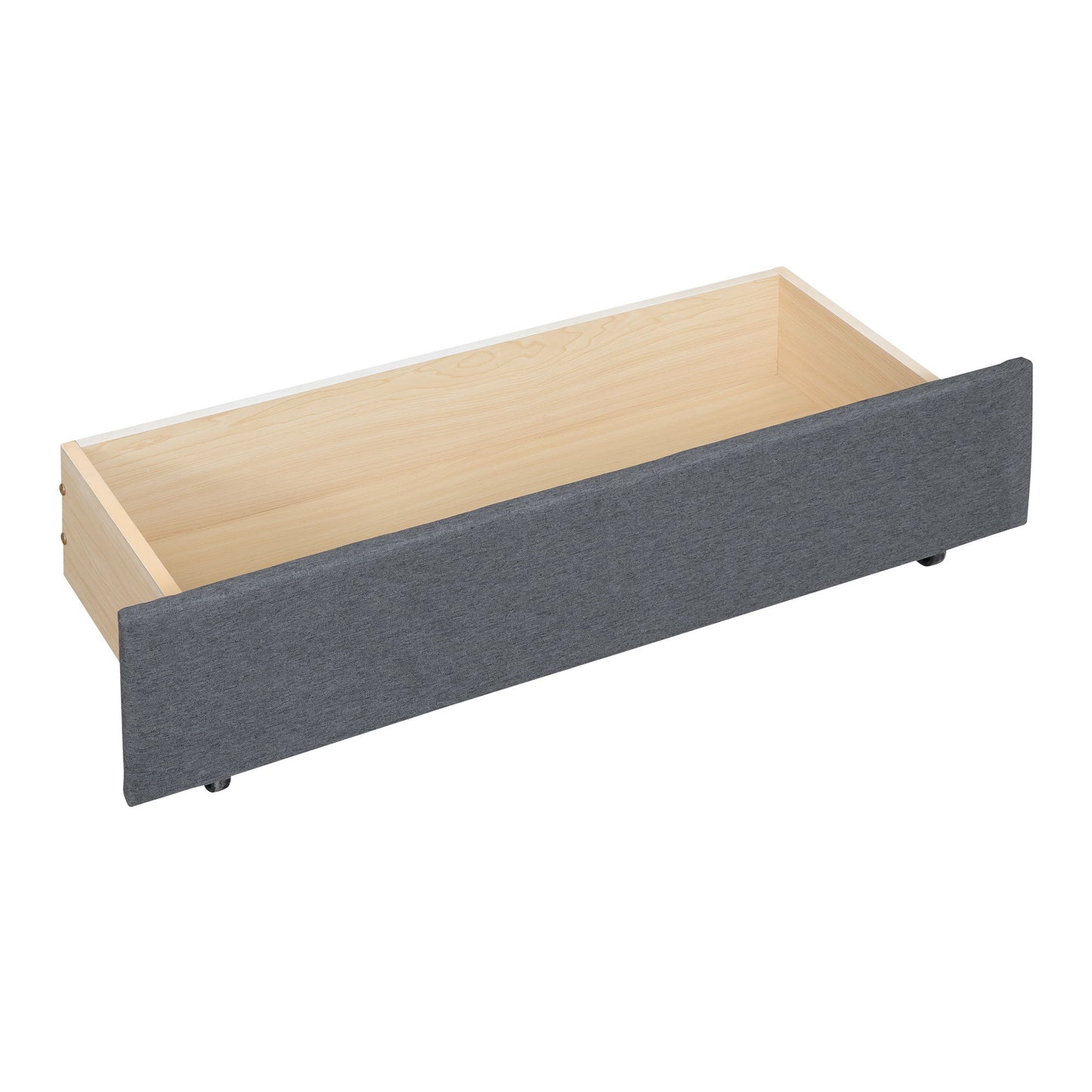 Full Size Upholstered Platform Bed With Brick Pattern Headboard, With Twin Size Trundle And 2 Drawers - Gray
