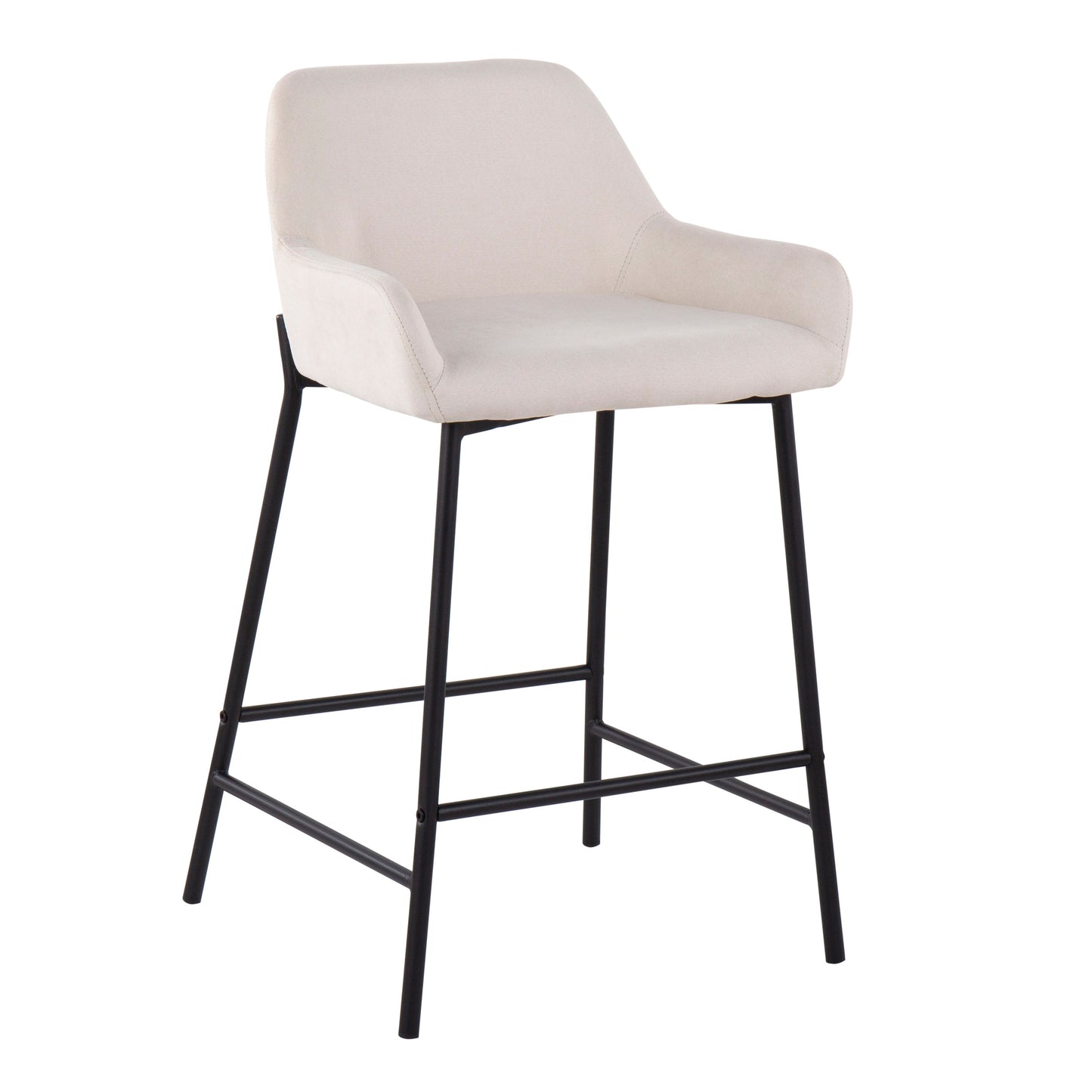 Daniella - Industrial Fixed Height Counter Stool (Set of 2) - Black / Cream