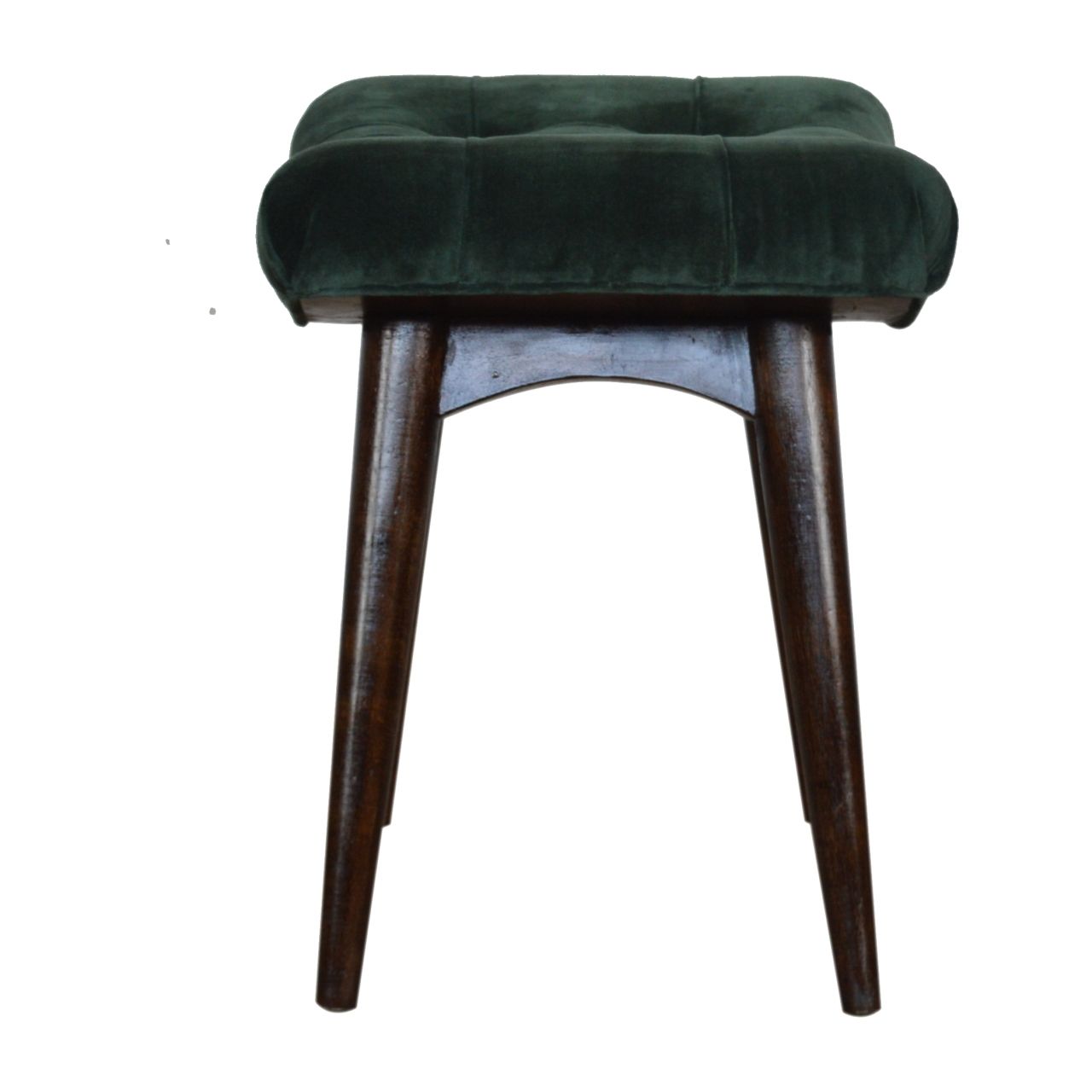 Velvet Curve Bench - Emerald