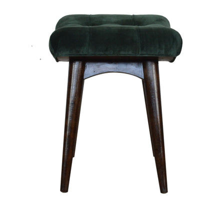 Velvet Curve Bench - Emerald