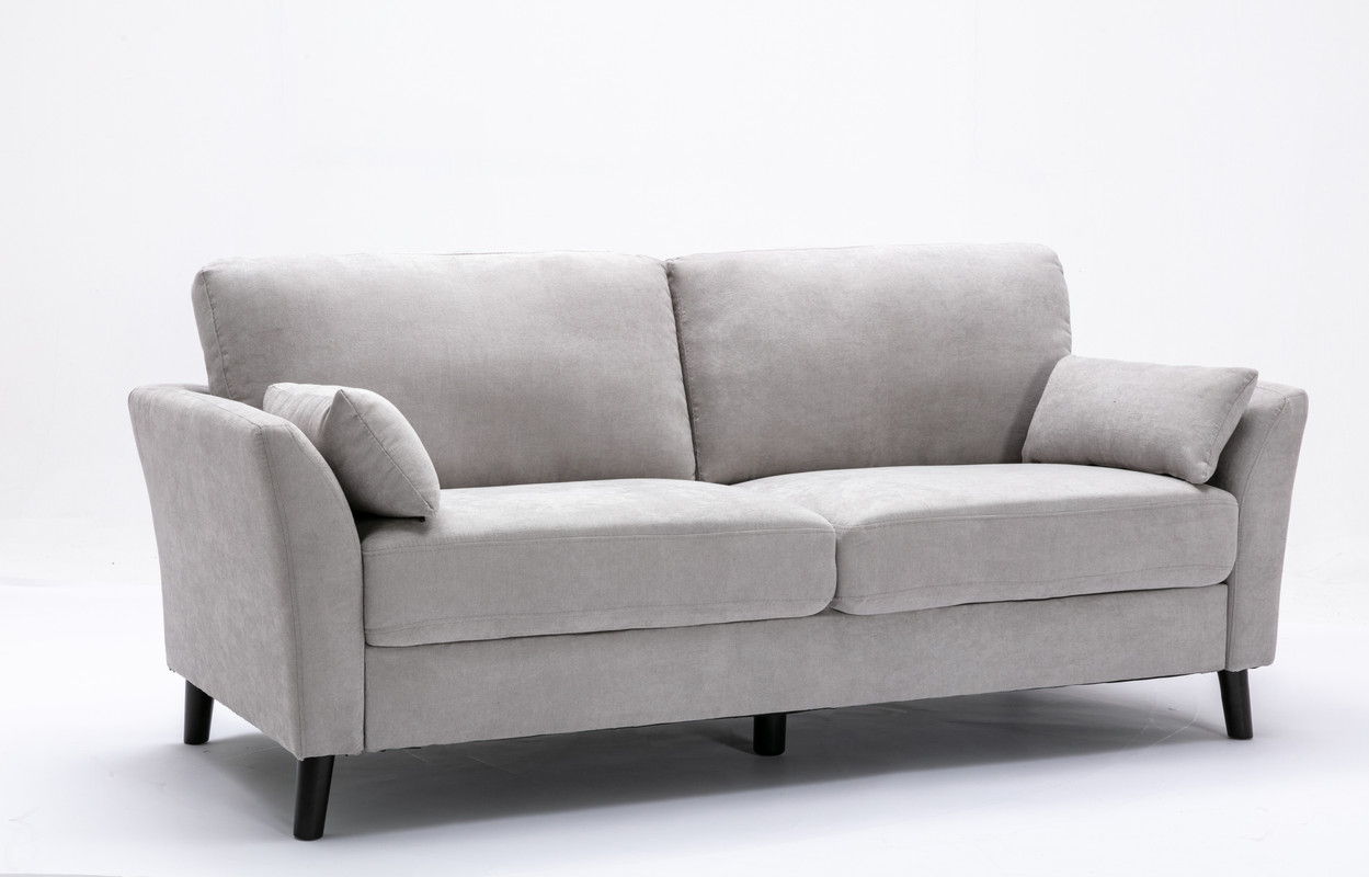 Damian - Woven Fabric Sofa - Light Gray