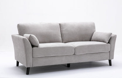 Damian - Woven Living Room Fabric Sofa, Loveseat (Set of 2) - Light Gray