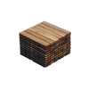 10 Piece Interlocking Deck Tiles Striped Pattern, Square Acacia Hardwood Outdoor Flooring For Patio, Bancony, Pool Side - Yellow