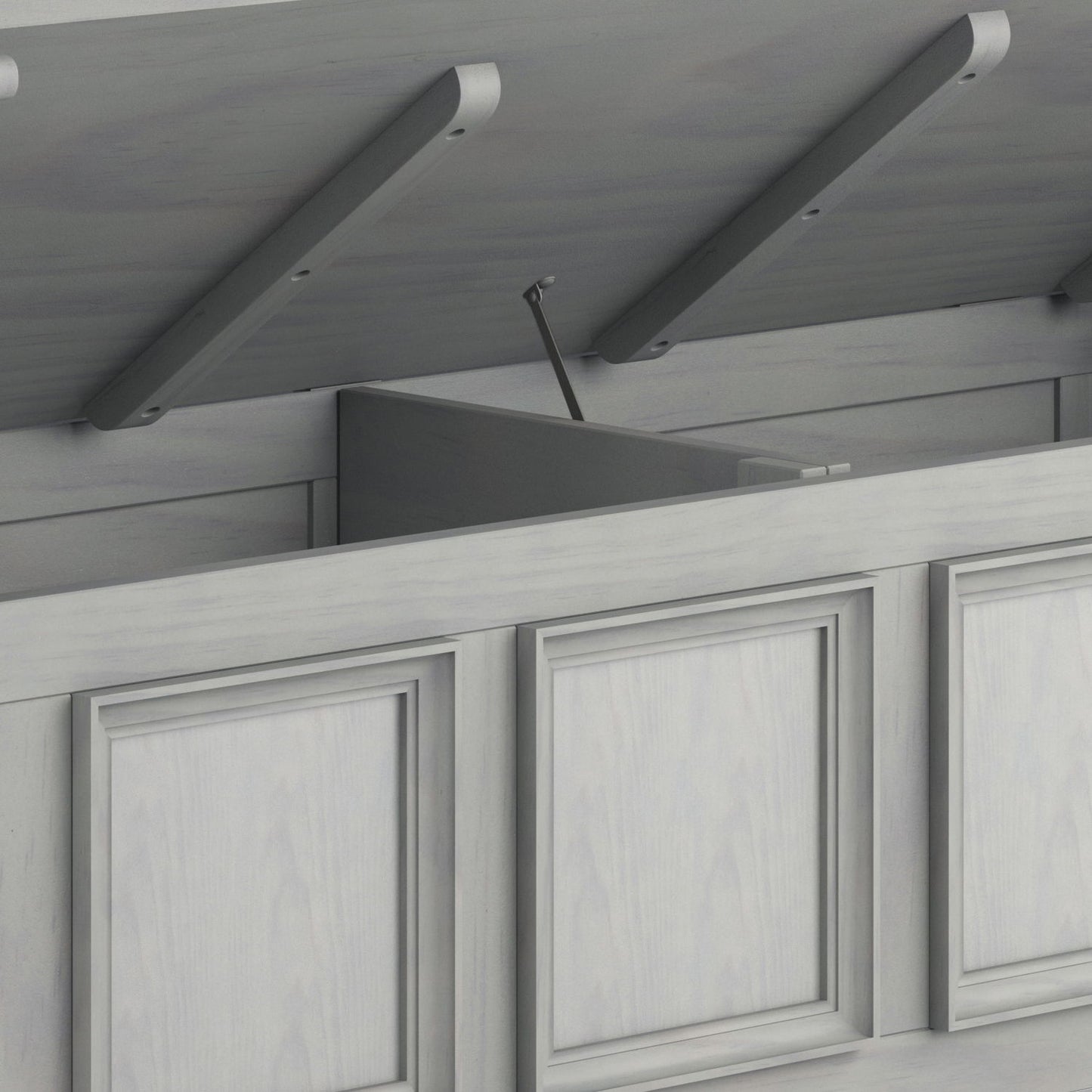 Amherst - Entryway Storage Bench - Fog Gray