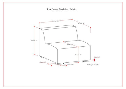 Rex - Center Sofa Module - Gray