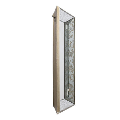 Antique Square Mirror With Floral Accents Decorative Display Tray, Hanging Mirror, Traditional Home Decor - Silver