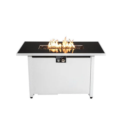 Rectangular Fire Pit With Frame - White