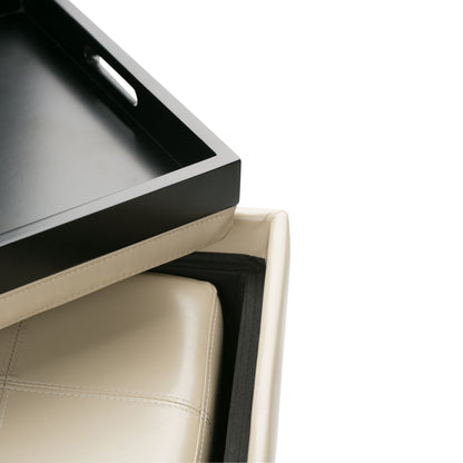 Avalon - 5 Piece Storage Ottoman - Satin Cream