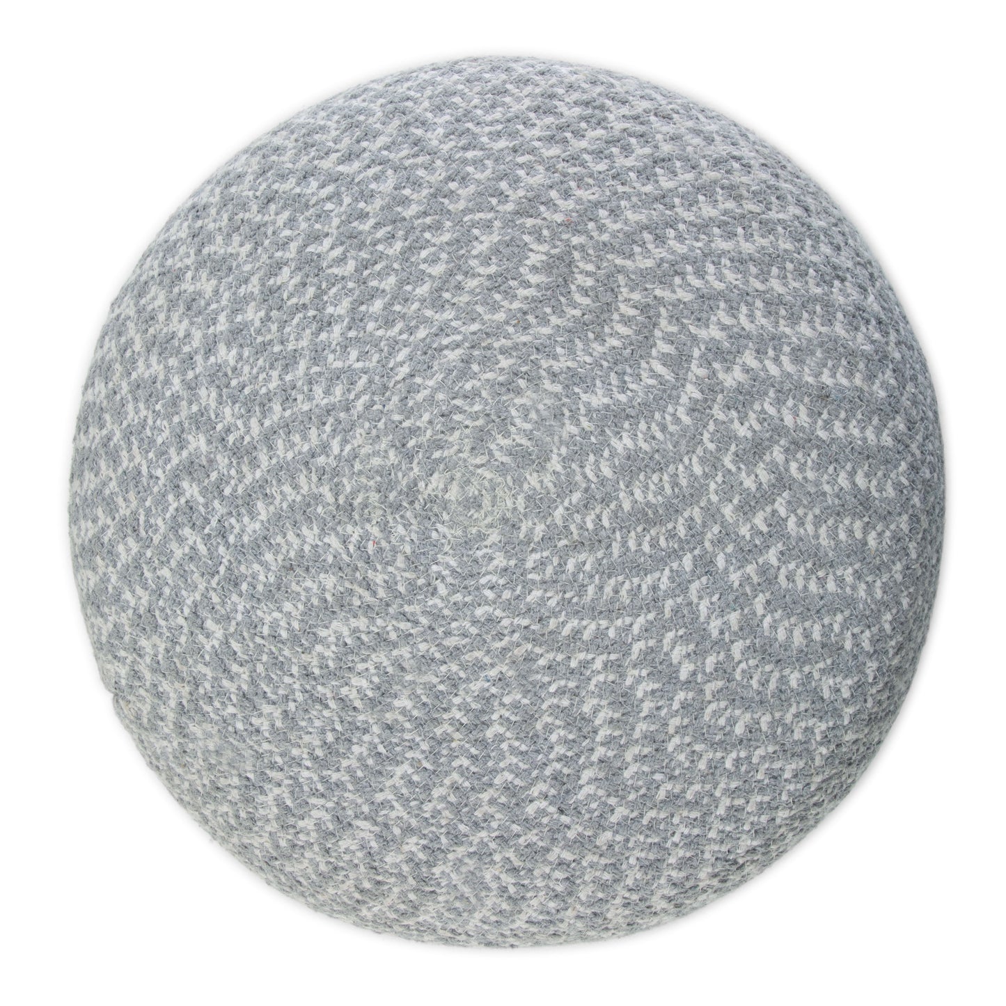 Bayley - Round Braided Pouf - Blue / Natural