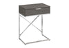 Accent Side Table, Storage Drawer, Modern - Gray
