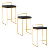 Fuji - Contemporary Counter Stool (Set of 3) - Gold / Black