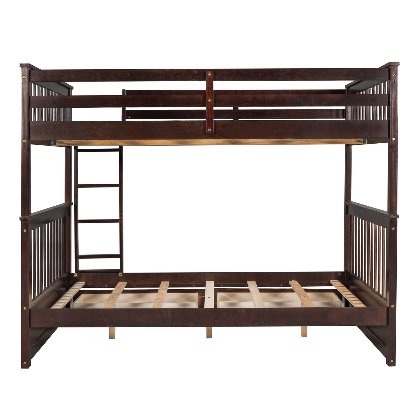 Full Over Full Bunk Bed With Ladders And 2 Storage Drawers - Espresso