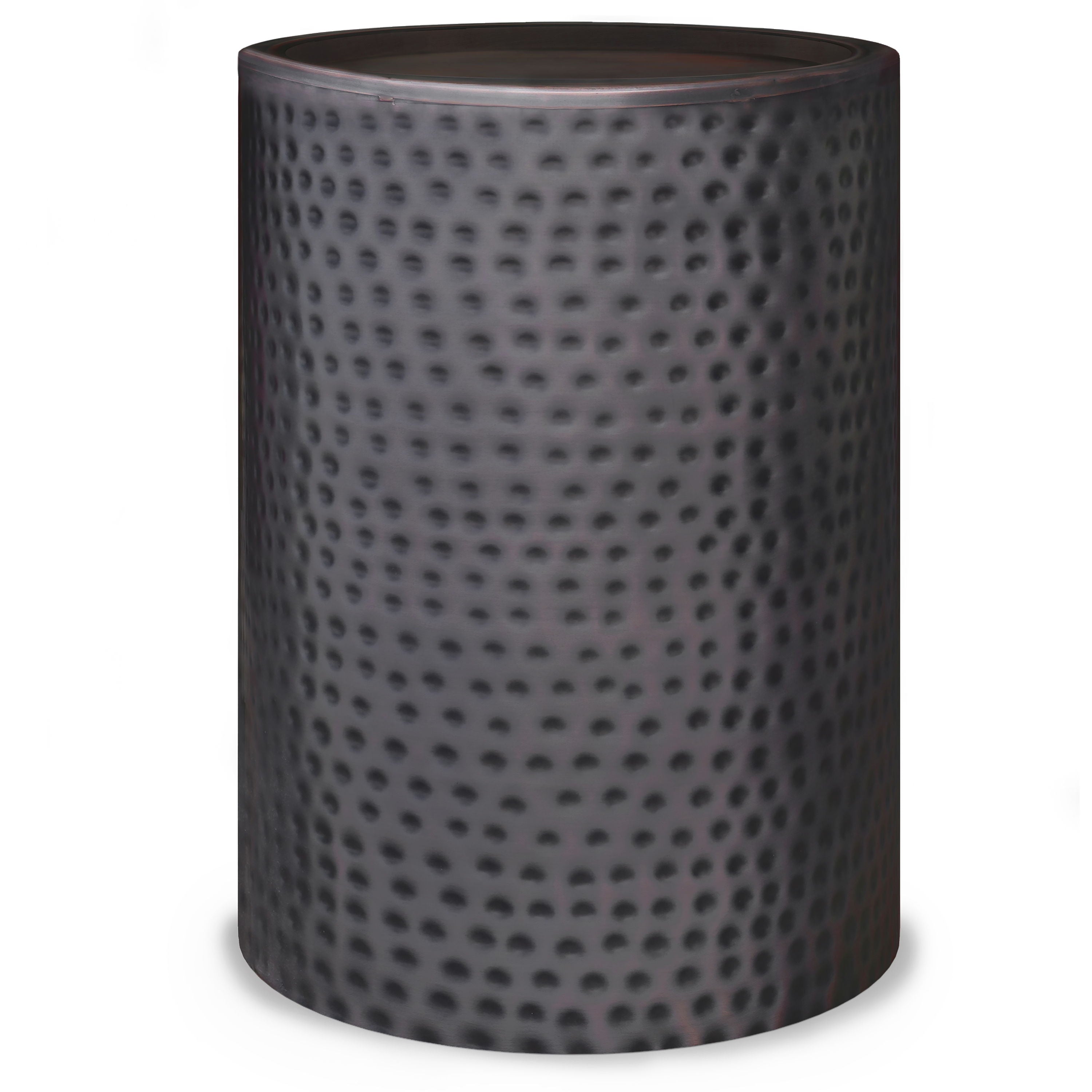 Corbin - Metal Side Table - Hammered Antique Copper - Black